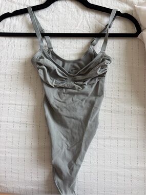 SKIMS Light Gray Scoop Ruched Bodysuit